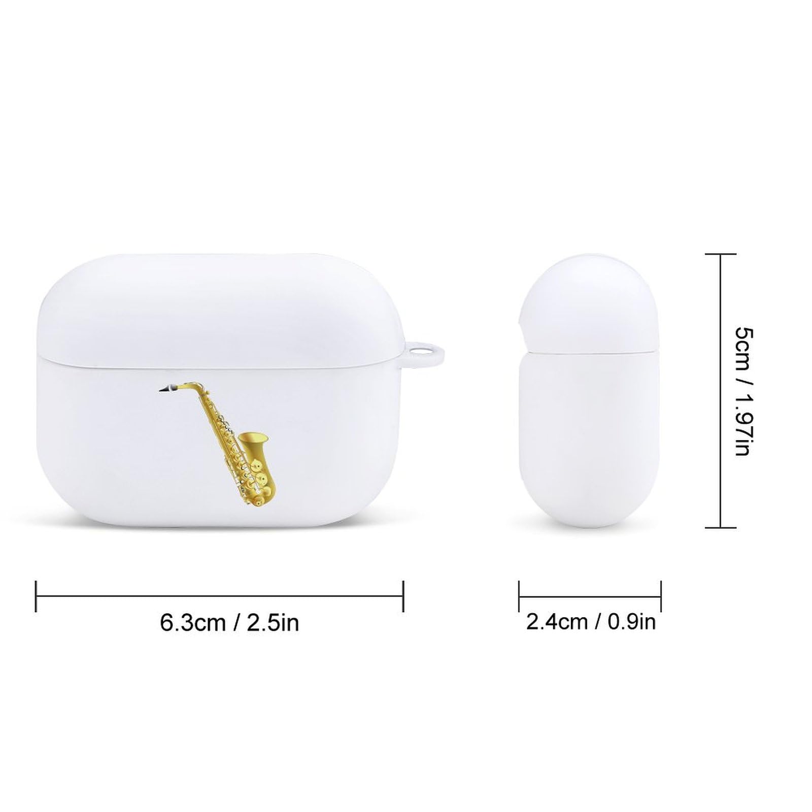Saxophone Funny Case Cover Compatible with Airpods Pro Protector TPU Storage Box Novelty Gifts for Men Women