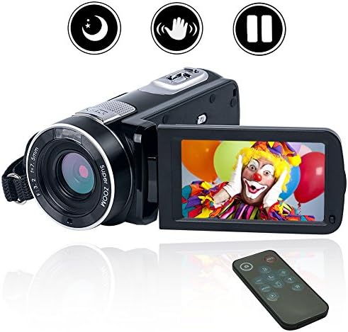 Camcorder Video Camera Full HD Digital Camera 1080P 24.0MP Vlogging Camera Night Vision camcorders with Remote Controller โฆ