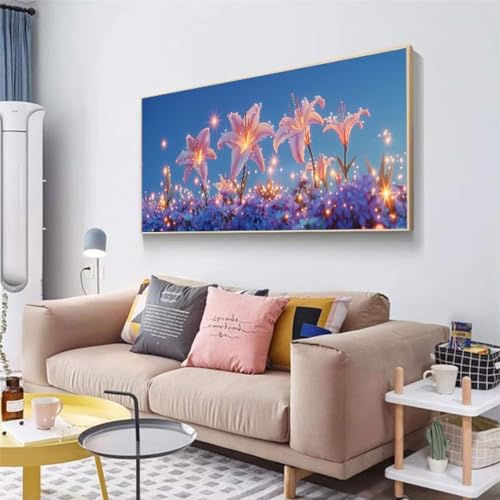 Diamond painting adulte 5D fleur grand format 30x70cm avec perles cristal