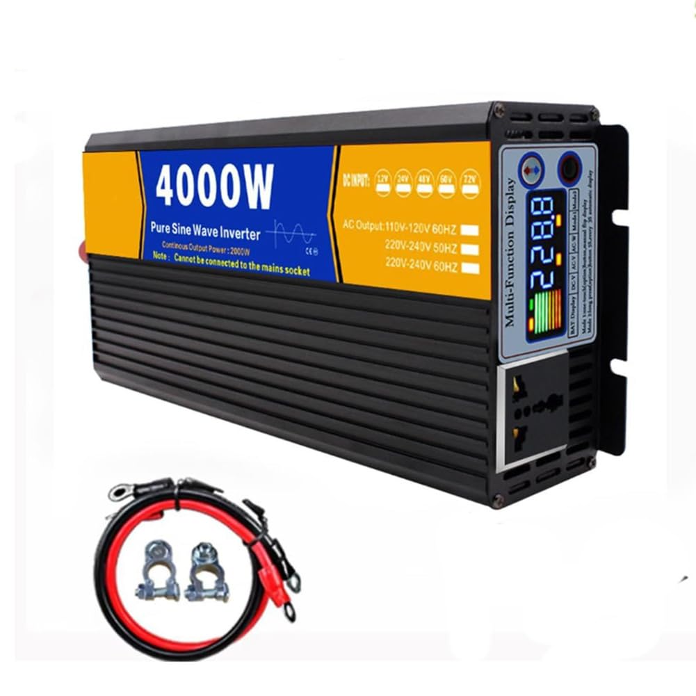 Onduleur sinusoïdal pur 12V-72V vers 110V/220V pour réseau électrique de camping-car