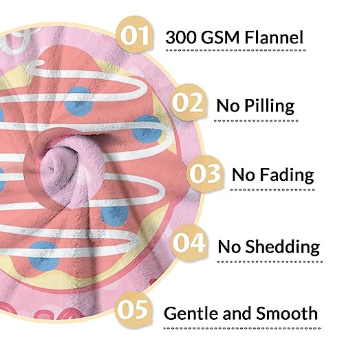Girls Blanket - 40"x50" Cute Donut Throw Blanket Gifts for Girls - Personalized Pink Soft Fuzzy Doughnut Blanket for Couch & Living Room