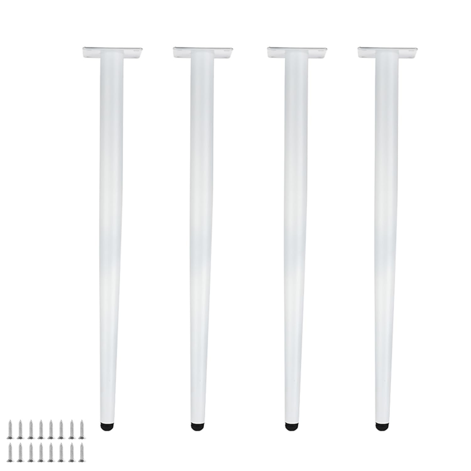 GHHVFEC Black Metal Tapered Table Legs - Steel Replacement Feet for Sofa, Chair, Cabinet, Dresser, TV Stand - Includes Screws, Durable Support for Home Furniture