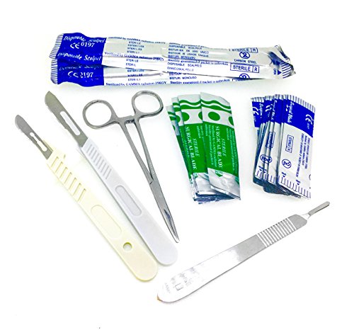 Dermaplaning Cleaning Kit - Disposable Scalpel Blades No. 22, 10 and 11 With Plastic, Metal Handle and Hemostat Blade Removal – Suitable for Dermaplaning and More - Sterile & Individually Foil Wrapped - Thumbnail 2