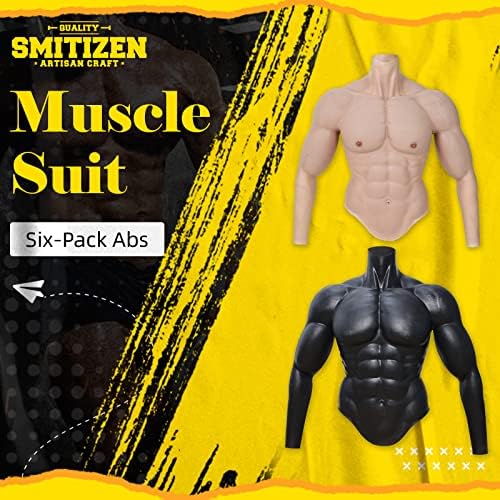 SMITIZEN Traje de silicone para musculação, peitoral masculino com