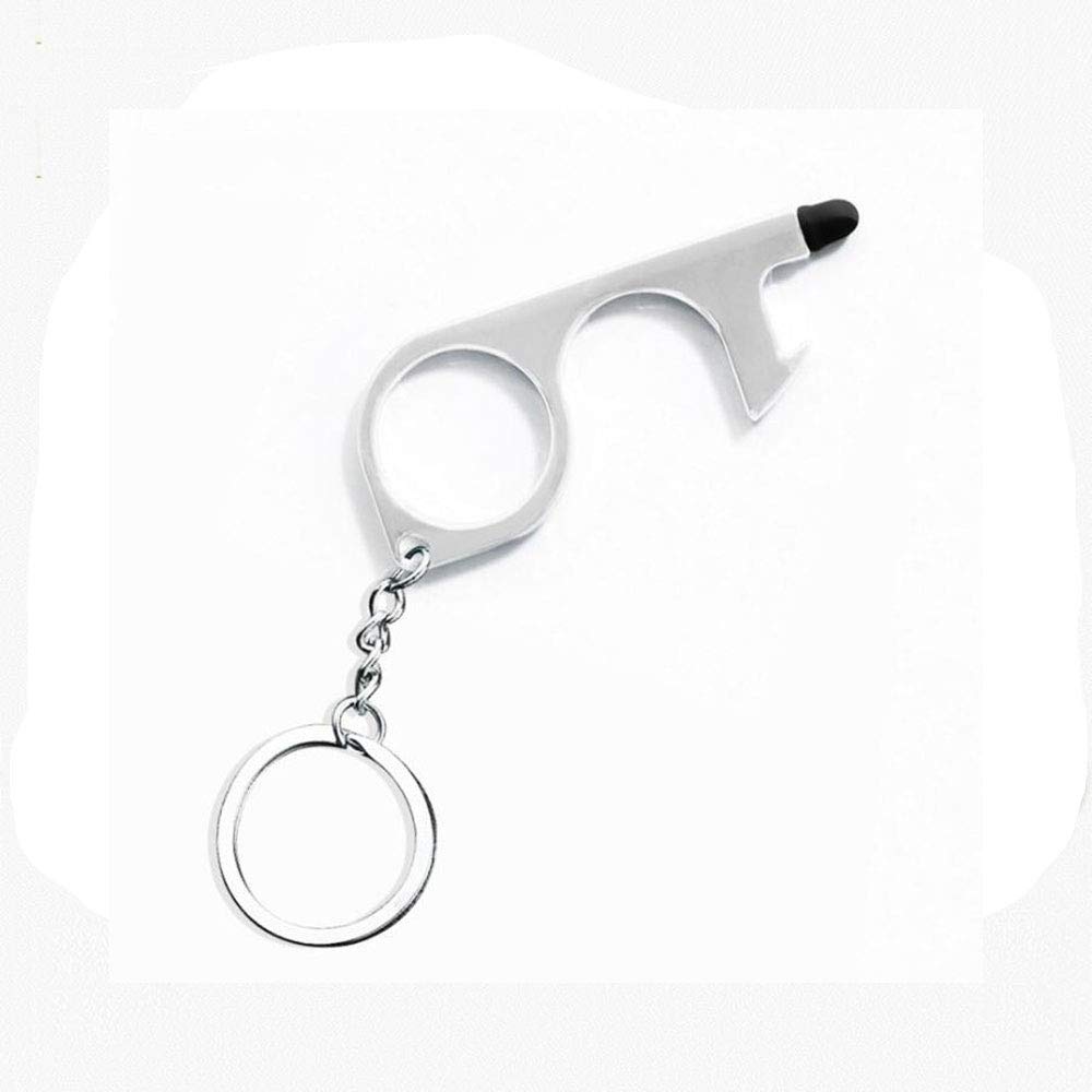 SagaSave No-Touch Door Opener, 4pcs Multi-Functional Hygiene Tool, Zinc Alloy Handle, Silver — image 1