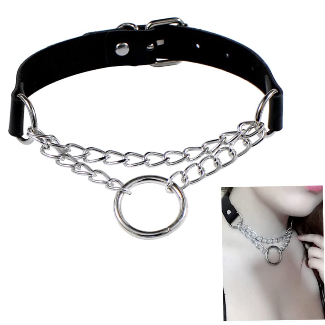 Collier Ras du Cou Punk en PU, Collier Gothique avec Joint torique, chaîne en Cerceau pour Femmes, Collier Noir, robinets ménagers