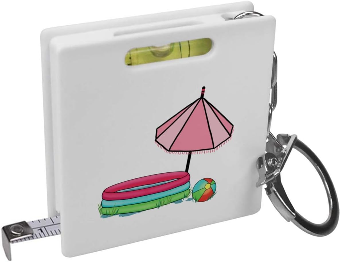 Azeeda 'Paddling Pool' Keyring Tape Measure/Spirit Level Tool (KM00052062)
