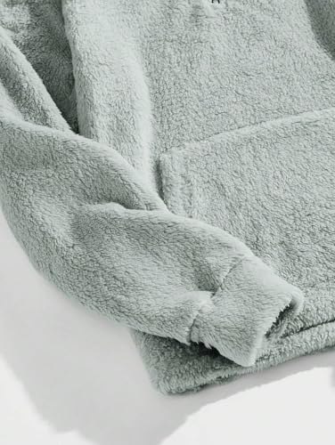 Image of TAGAS Unisex Fleece Hoodie - Ultra Soft Sherpa Pullover with Half-Zip & Kangaroo Pocket Sweatshirt Hoodie