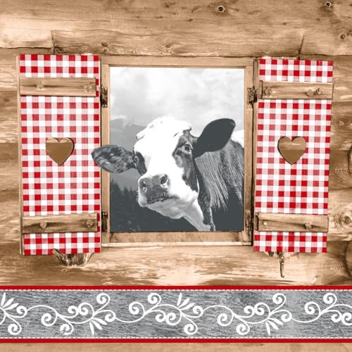 Preisvergleich Produktbild Mank GmbH Airlaid Servietten 40x40 cm Premium Einweg-Serviette stoffähnlich und saugstark 50 Stück Almblick