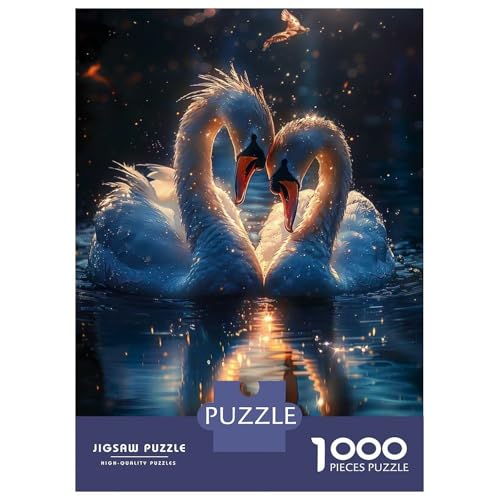 Rompecabezas de 1000 piezas de alta precisión con diseño artístico Sunset Swan