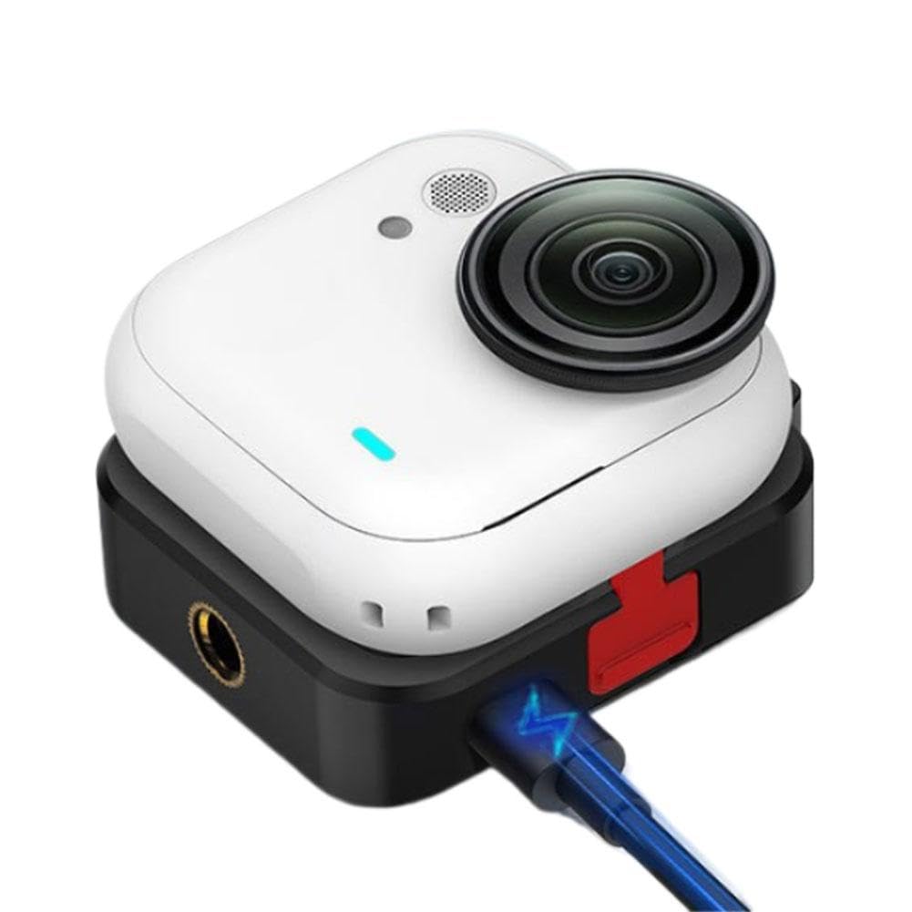 Dock di ricarica magnetico per Insta360 Go Ultra, batteria integrata da 450 mAh per una maggiore durata della batteria, supporto luci e microfoni espansione accessori e trasferimento dati con attacco