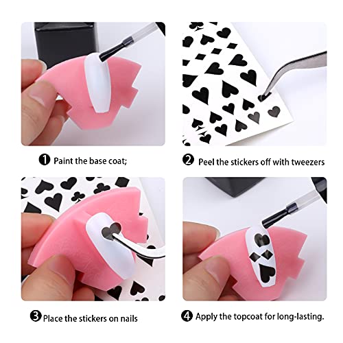 MWOOT 6 Fogli 3D Pizzo Nero Adesivi Unghie Nail