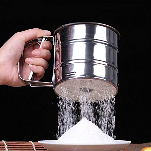 Caneca Peneira e Polvilhador Glacê 15,7cm, 15,7x10,2x9,5 cm, Aço Inox, Brinox
