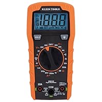 Vista 12 de Klein Tools Multímetro MM325, probador de voltaje CA/CC de rango manual digital de 600V, prueba baterías, corriente, resistencia, diodos