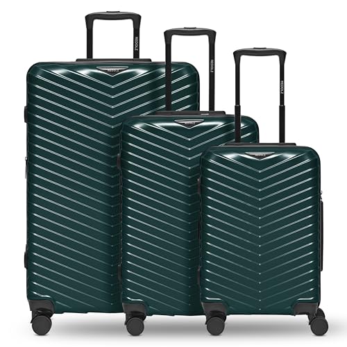 Valise rigide verte REDOLZ Essentials : l'élégance d'une finition Metallic-Green Shiny