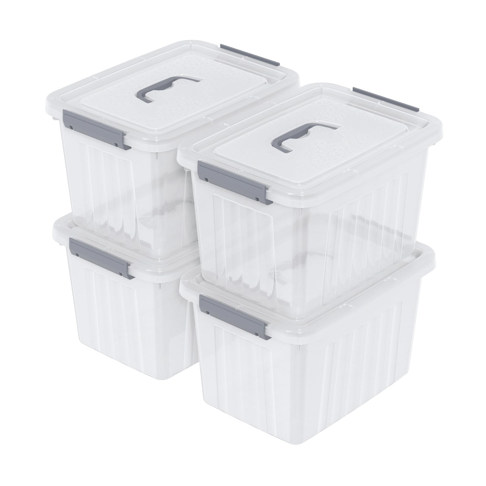 Boîtes de rangement plastique transparent 10L pour organiser le dressing