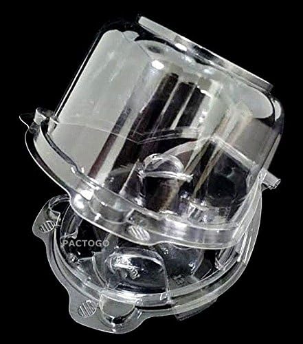Lindar Large Clear Plastic Single Individual Serve Gourmet Cupcake Container 5 x 5 x 3 (Pack of 100)