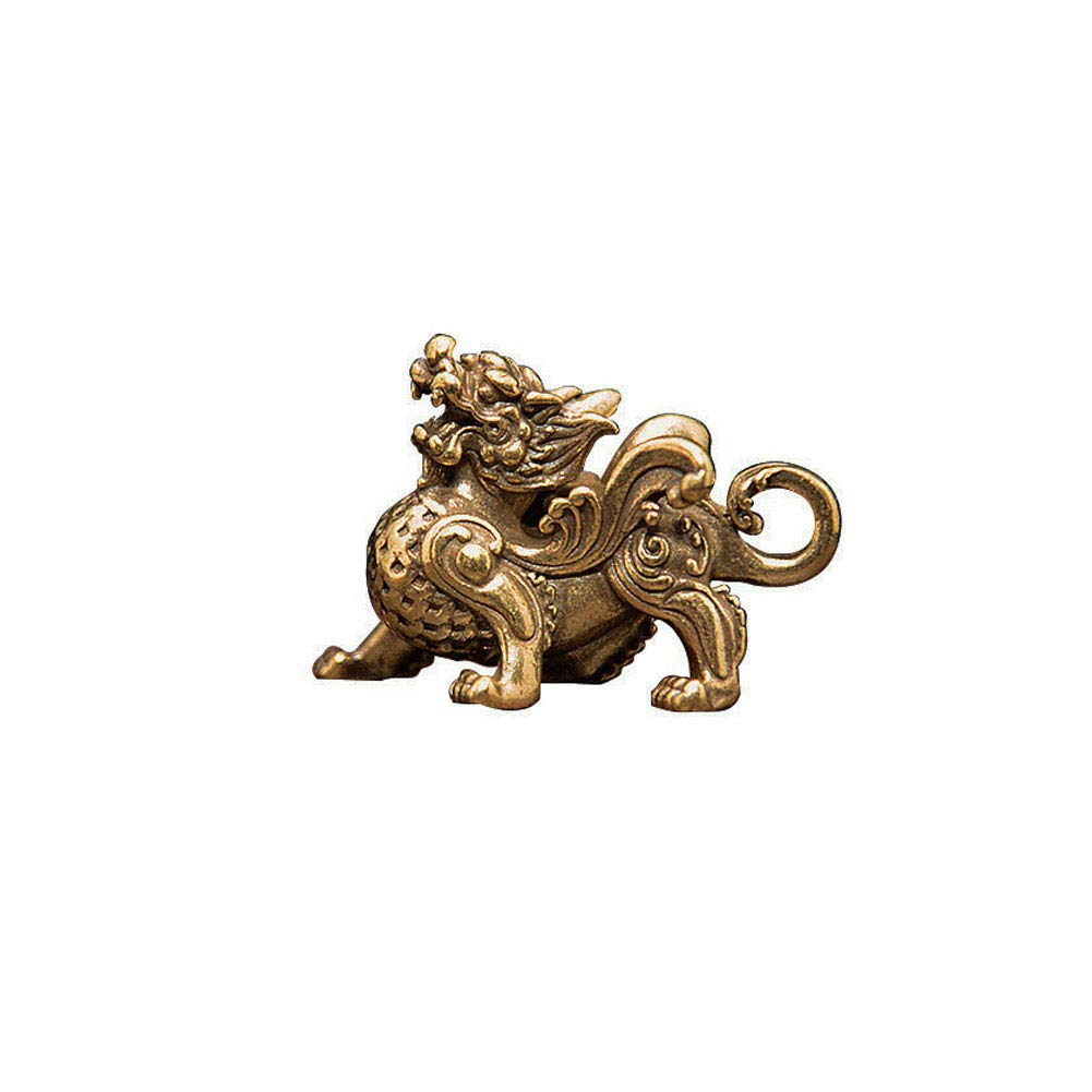 XCFTYRU Vintage Brass Statue， Retro Brass Chinese Ancient Beast Flying Pixiu Home Decor Ornaments