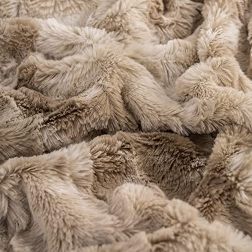 Recyco Soft Oversized Faux Fur Throw Blanket, Luxury Minky Blankets And Throws For Women, Cozy Fluffy Plush Warm Throw Blanket Twin Size For Couch Bed Sofa, Marbled Brown, 60” X 80” #TOP3