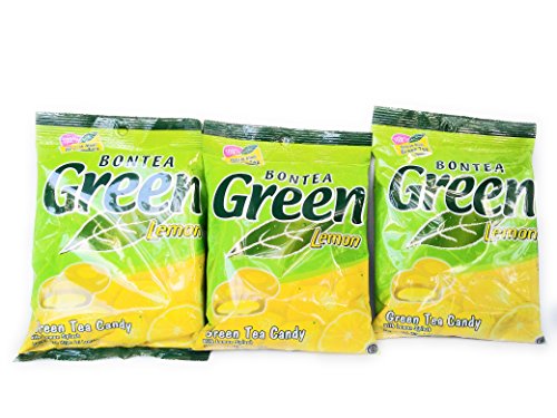 Bontea Green Tea Candy with Lemon Splash 144 Gram (Pack of 3)