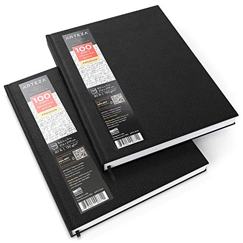 Arteza Hardcover Sketchbooks, Pack Of 2, 8.5 X 11 Inches, 100-Sheet Drawing Pads, 80Lb/130Gsm Paper, Art Supplies For Drawing, Sketching, And Journaling #TOP3