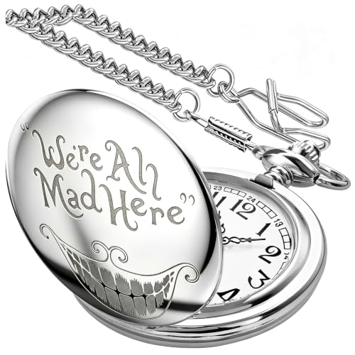 Image of Smooth Pocket Watch Alloy Steel Quartz Roman /Arabic Numerals with 37cm Chain for Father's Day Xmas Best Gifts