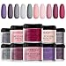 Dip Powder Nails Color Set with 10 Nude Gray Series Colors Dipping Powder Nails System for French Nail Manicure Nail Art No UV/LED Nail Lamp Needed
