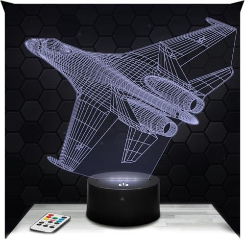 Lampephoto.fr - Lampe 3D Avion, Aéronef, Veilleuse Tactile Led, Effet Hologramme 3D, Idée Cadeau Noël Anniversaire Homme Femme, Objet décoration chambre