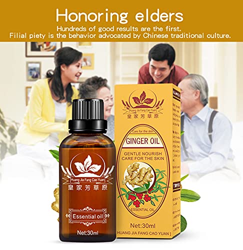 3 Pack Lymphatic Drainage Ginger Oil,100% Pure Natural Ginger Massage Oil.-90Ml #TOP2