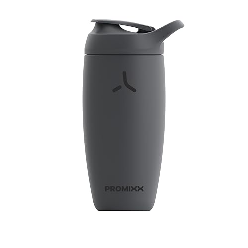 Promixx Pursuit Shaker Bottle Insulated Stainless Steel Water Bottle and shaker Cup, 18oz, Graphite Gray