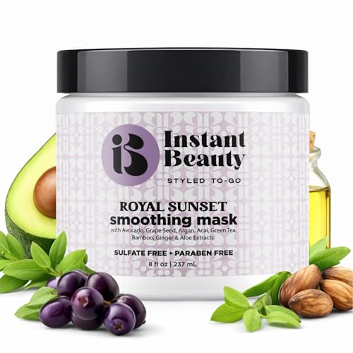 Instant Beauty Smoothing Mask, Hair Treatment with Avocado Oil, Argan Oil, Aloe Vera, 8 fl oz, Sulfate-Free