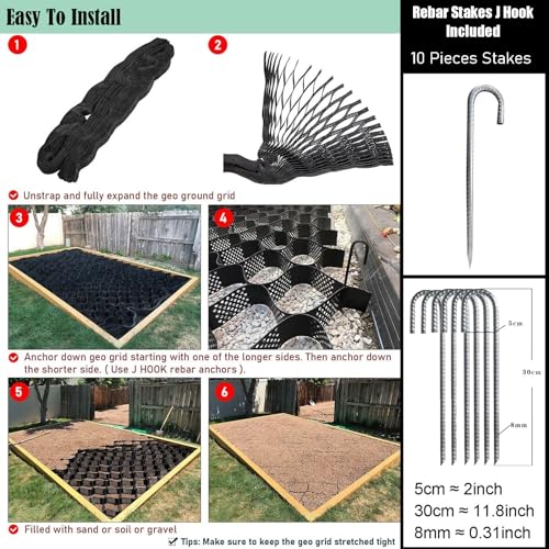 Grille de gravier de 10,2 cm pierres perméables 1 m x 6 m - 8
