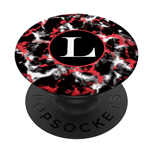 Red Black and White Camo Pop Up Phone Button Holder Letter L PopSockets PopGrip: Impugnatura per Telefoni Cellulari e Tablet Intercambiabile