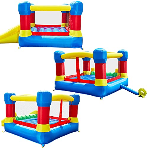 TURFEE Bounce House with Slide, 12 ft x 9 ft x 6 ft H Inflatable Jump Bouncer with Heavy-Duty Blower and Repair Patches for Kids, Indoor Outdoor Family Backyard Party Theme Bounce House for Boys Girls - Thumbnail 5