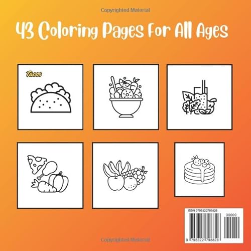 Happy Healthy Food: Coloring Book Bold And Easy