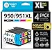 Price comparison product image Smart Ink Compatible Ink Cartridge Replacement for HP 950XL 951XL 950 XL 951 High Yield 4 Pack Combo to use with Officejet Pro 8600 8100 8610 8620 8630 8640 8660 8615 (Black Cyan Magenta Yellow)