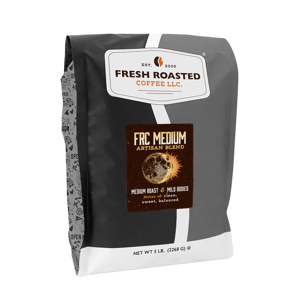 Fresh Roasted Coffee, FRC Medium Roast Blend, 5 lb (80 oz), Kosher, Whole Bean