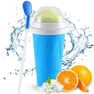 Tgosomt Slushy Cup, Frozen Magic Slushie Maker Cup Squeeze, Cool Fun Stuff Things Gadgets (Blue)
