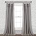 Lush Decor Lydia Vorhänge mit Rüschen, Fensterpaneel-Set für Wohnzimmer, Esszimmer, Schlafzimmer, 213,4 cm L, Grau