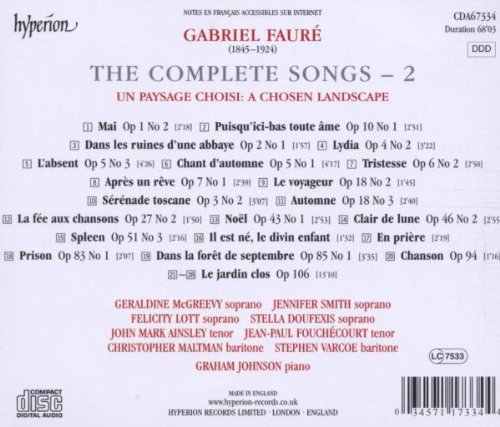 Vista 2 de Fauré - The Complete Songs, Vol. 2 (Un paysage choisi)