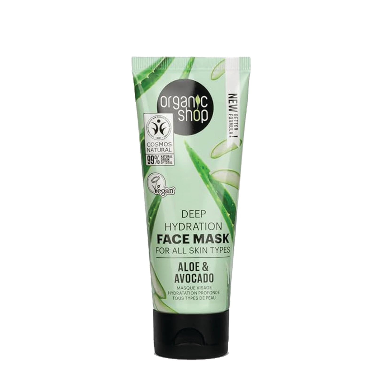 Organic Shop Avocado and Aloe Skincare Deep hydration Face Mask, 75 ml