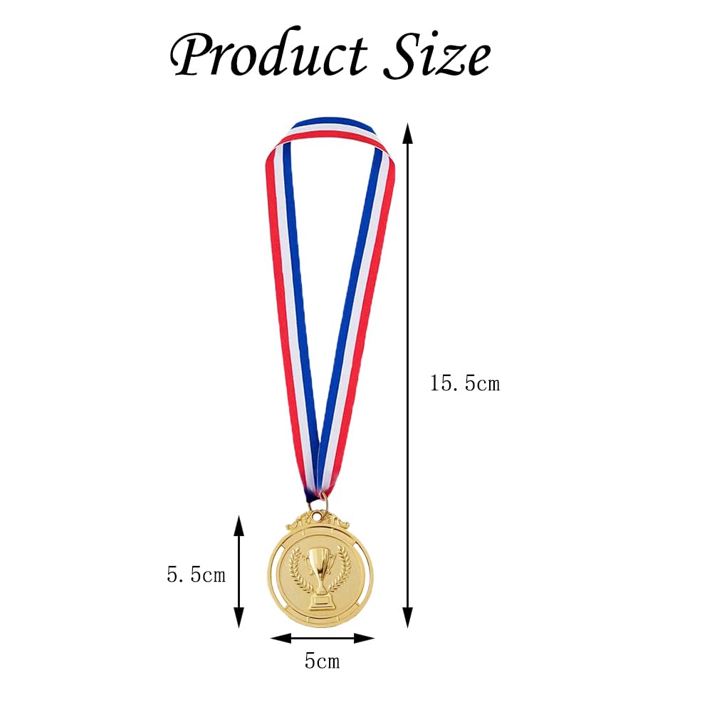 Gold Super-Star-Medaillen – 12 Stück Metall-Medaillen Für Sportfeste & Wettbewerbe (5 Cm)