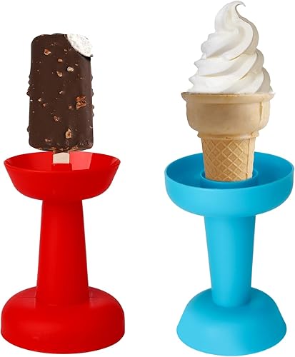 2 soportes para paletas sin goteo, reutilizables, antigoteo, para niños, no congelan, cono de helado lavable para niñas y niños