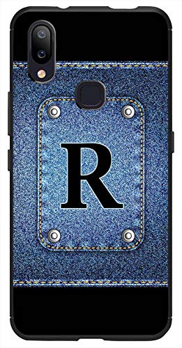 Image of Amazon Brand - Solimo Designer Button Jeans Alphabet-R Printed Soft & Flexible Hybrid Back Case Mobile Cover for Vivo Y83 Pro