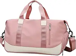Bolsa Mala de Mão Feminina Grande Transversal Viagem Espaçosa 10 Kg Bordo Rigida Zíper Academia Necessaire Passeio Espaçosa (Rosa)