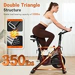 HXD-ERGO Exercise Bike, Magnetic & Air Resistance Indoor Bike, Stationary Bike for Home with Silent Belt Drive, Adjustable Resistance, App Compatible Cycling Bike with LCD Monitor, 350lbs Capacity Workout Bike - Image 4