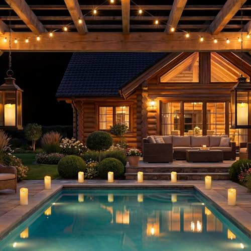 Image of Homemory Waterproof Candles Outdoor, 6 Pack 3 inchx6 inch Flameless LED Pillar Candles with Remote & Timer, Battery Operated Flickering Candles for Patio, Garden, Lantern, Outdoor Decor