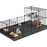 HOOBRO Guinea Pig Cage with Waterproof Mat, 24 Panels Small Animal Playpen, Rabbit Cage, Bunny Cage, Chicken Cage, Pet Playpen, Indoor Outdoor Yard Fence, 57 x 31.5 x 23.6 Inches, Black BK03PP03