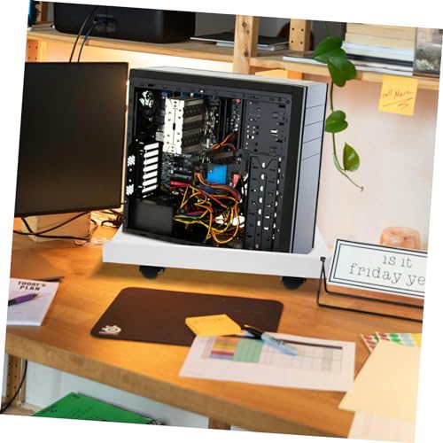Soporte móvil para CPU con ruedas giratorias y freno, elevador para torre de computadora, ideal para pisos alfombrados, diseño moderno y ventilación mejorada miniatura 2