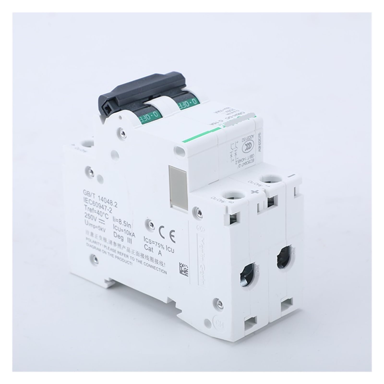 Disjoncteur petit C65H-DC pour sécuriser les circuits de batteries 1P 2P 63A